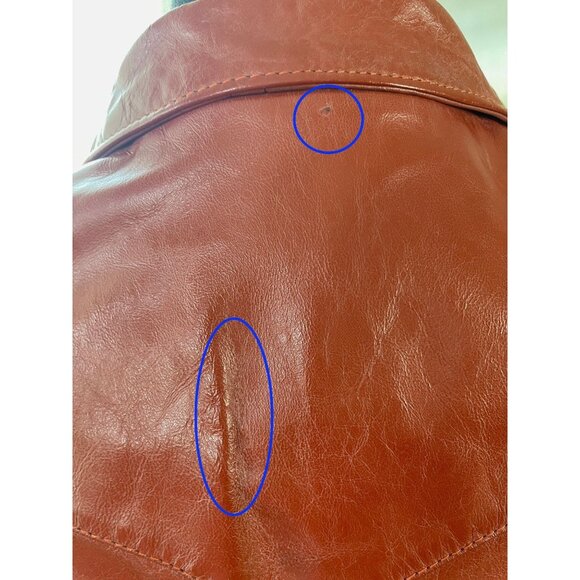 Vintage 70s leather jacket, rust brown, new with original tag, Opera, size 2 - Picture 6 of 10